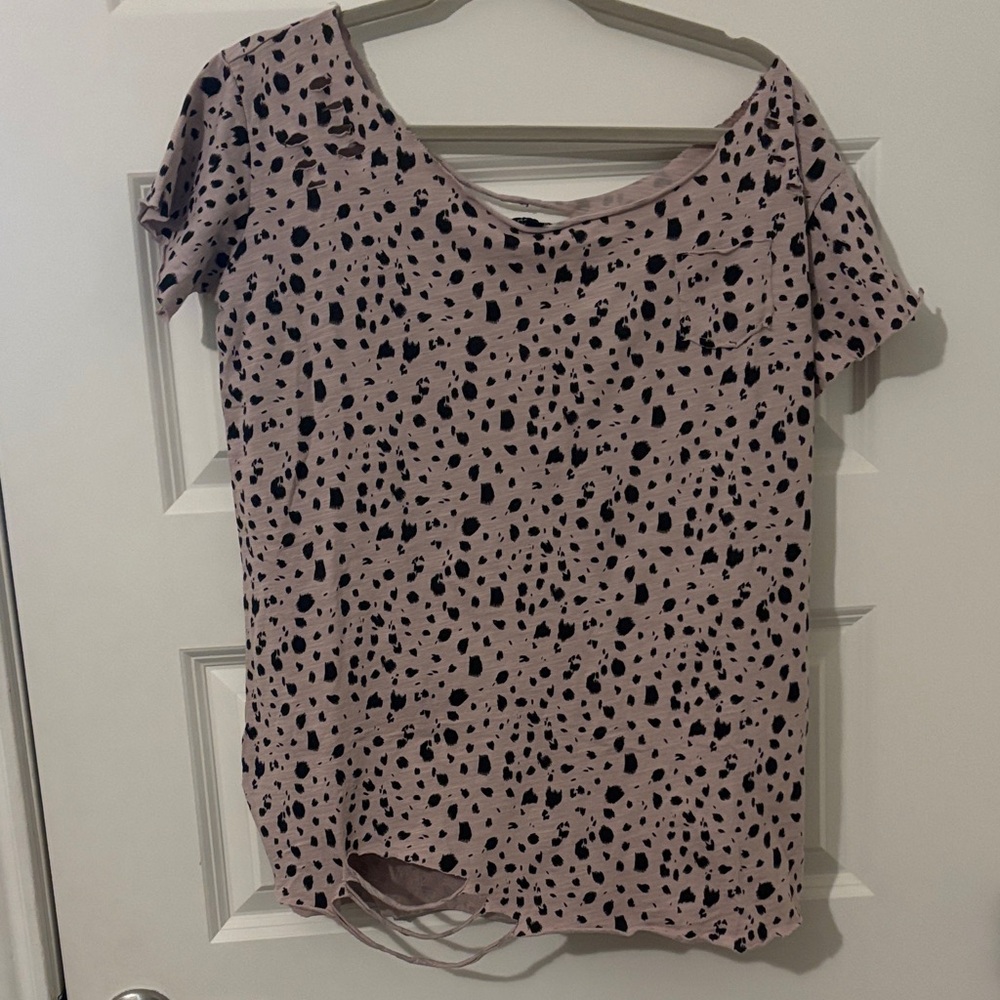 Leopard Print Short Sleeve Women's Top